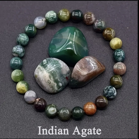 Natural Stone Bracelet Set Bohemian 70s Style Bracelets Jewelry Gift Idea Gifts - Picture 8 of 12